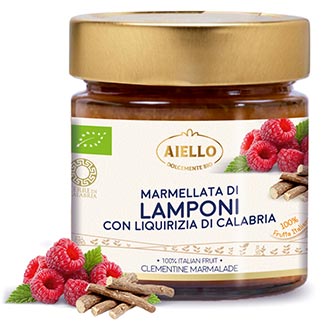 Aiello Bio - Marmellata di Lamponi con Liquirizia di Calabria